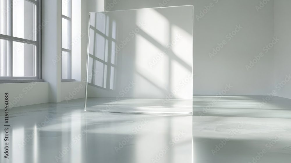 Transparent glass surface with soft light reflections Transparent glass surface with soft light reflections