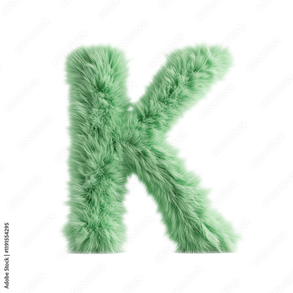 Soft fluffy textured mint letter K perfect for decor, crafts, and personalized gifts Soft fluffy textured mint letter K perfect for decor, crafts, and personalized gifts