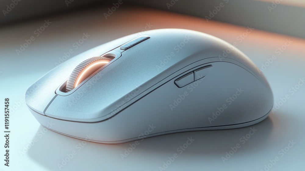 Sleek gaming mouse with ambient lighting, ergonomic design, and Sleek gaming mouse with ambient lighting, ergonomic design, and