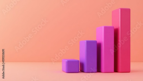 Royal purple velvet throne on right. Soft pink background. Copy space for text, 3D render AI Generated Designer Element photo