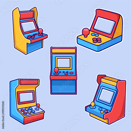 Arcade Machine Game Cartoon V...