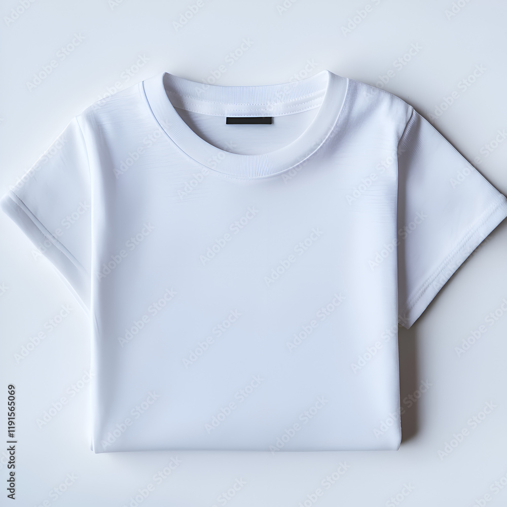Minimalistic Unisex White T-Shirt Mockup for Casual and Summer Fashion Minimalistic Unisex White T-Shirt Mockup for Casual and Summer Fashion
