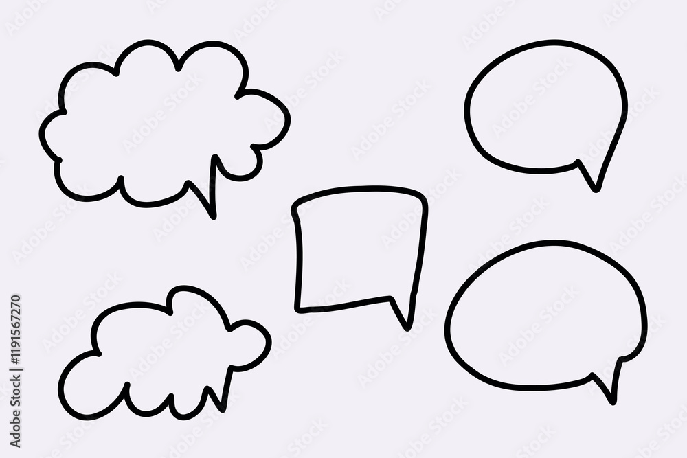 speech bubbles, set, vector, white, universal, clean speech bubbles, set, vector, white, universal, clean