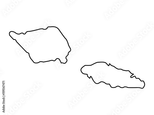 Vector outline Samoa icon outline on white background