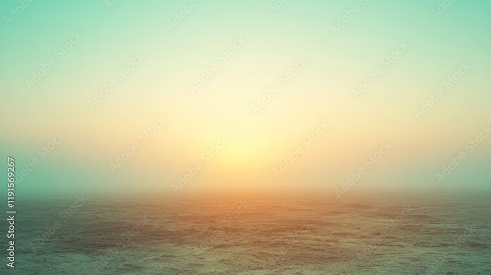 Fototapeta premium Misty Sunrise Over a Flat Expanse of Land