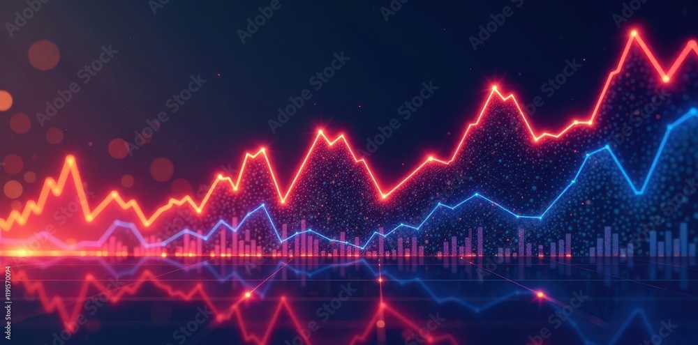 Abstract stylized graph depicting economic fluctuations , abstract, economy Abstract stylized graph depicting economic fluctuations , abstract, economy