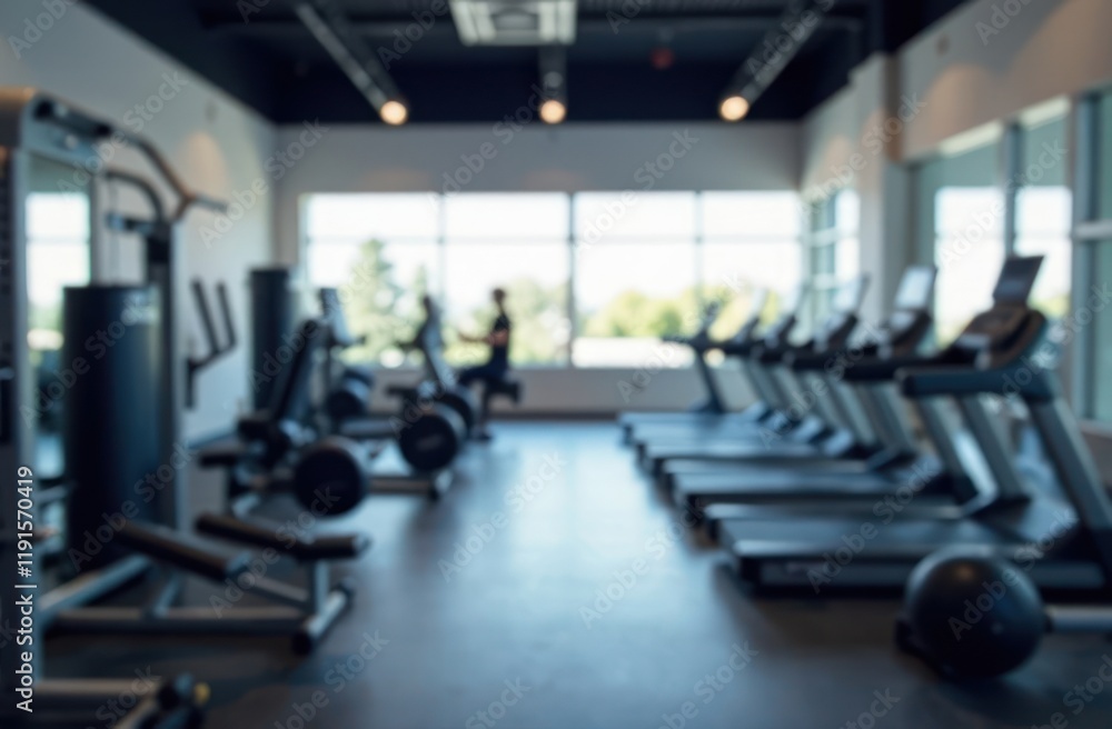 Fototapeta premium Abstract blur fitness gym with equipment for background