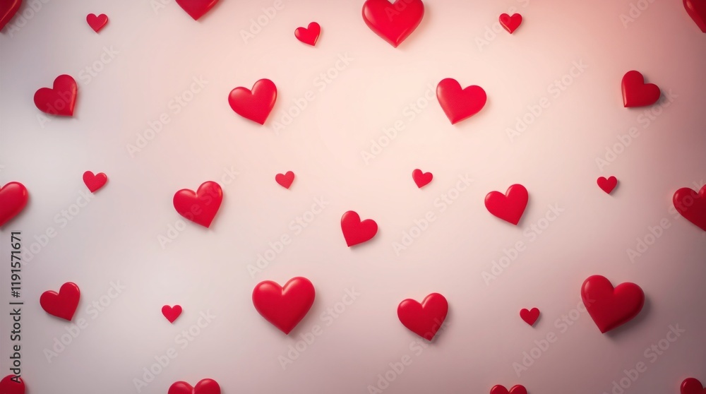 Red hearts on soft background Red hearts on soft background