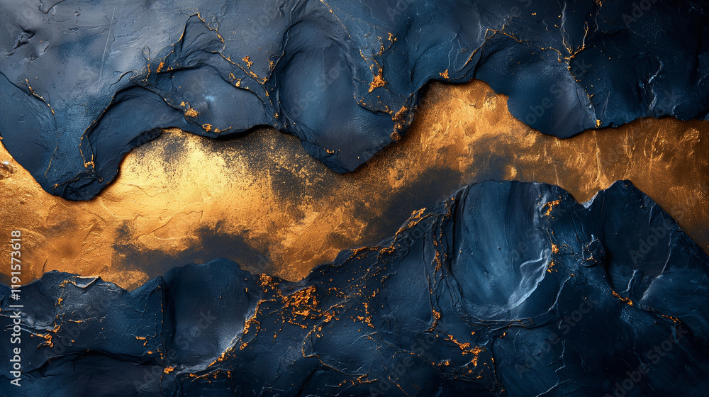 Abstract blue background with gold texture Abstract blue background with gold texture