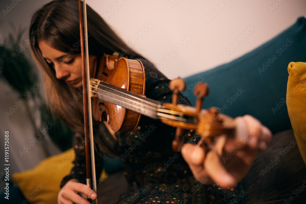 Female Musician Playing Violin