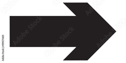 Long arrow. Black arrow pointing right. Black large arrow pointing right. Bold thine long arrow. Vector illustration. Black long arrow icon vector .