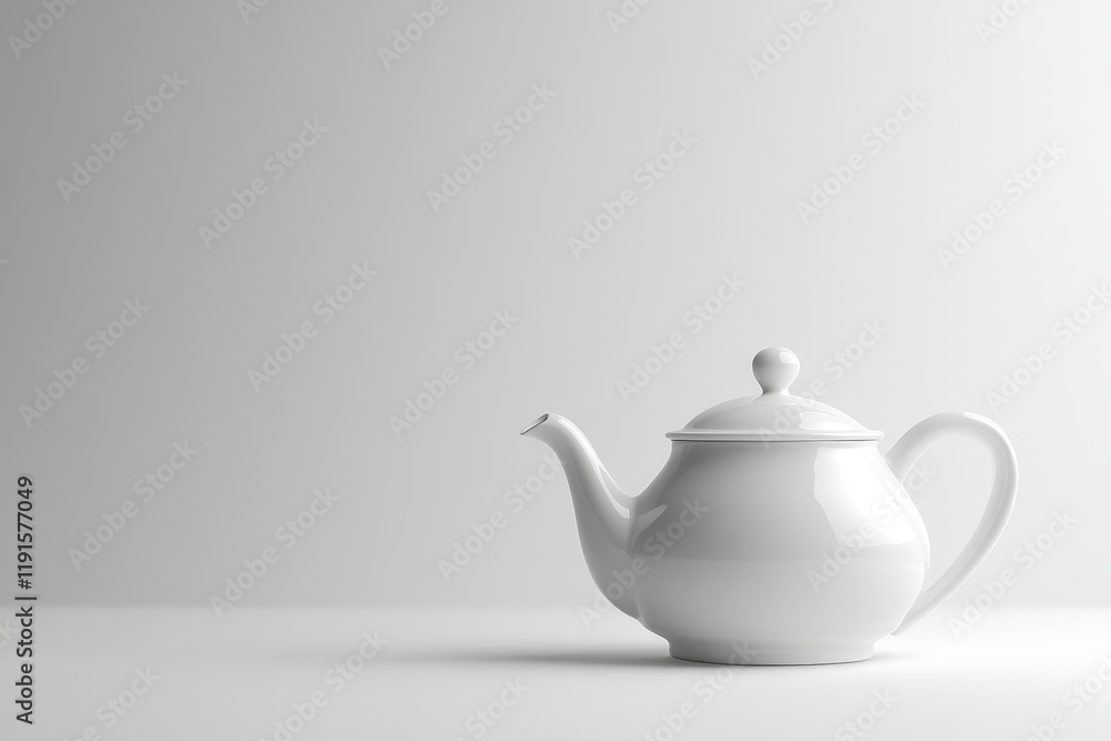 Elegant White Teapot - Simple Design Elegant White Teapot - Simple Design