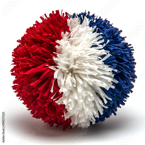 Vibrant Red White and Blue Pom Pom Accessories for Cheerleading and Celebrations
