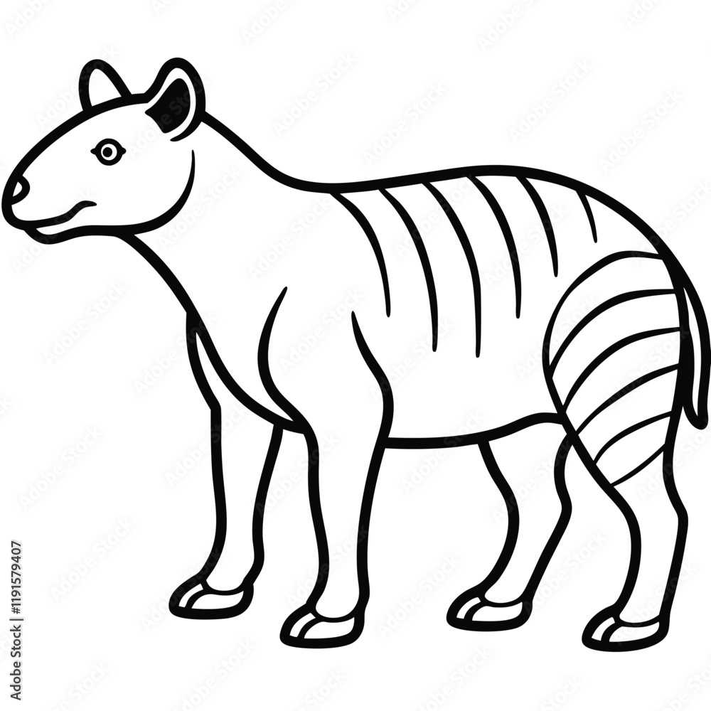 Archaeotherium line arts with white background Archaeotherium line arts with white background