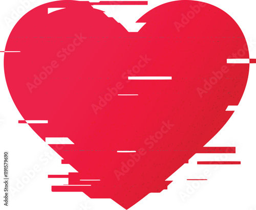 Red glitch heart.heart with glitched effect