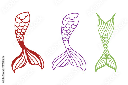 Mermaid Tail Vector Captivating Underwater Designs for Creative Projects