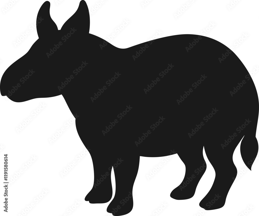 Obraz premium Arsinoitherium line arts with white background. Rhinoceros silhouette, high quality vector