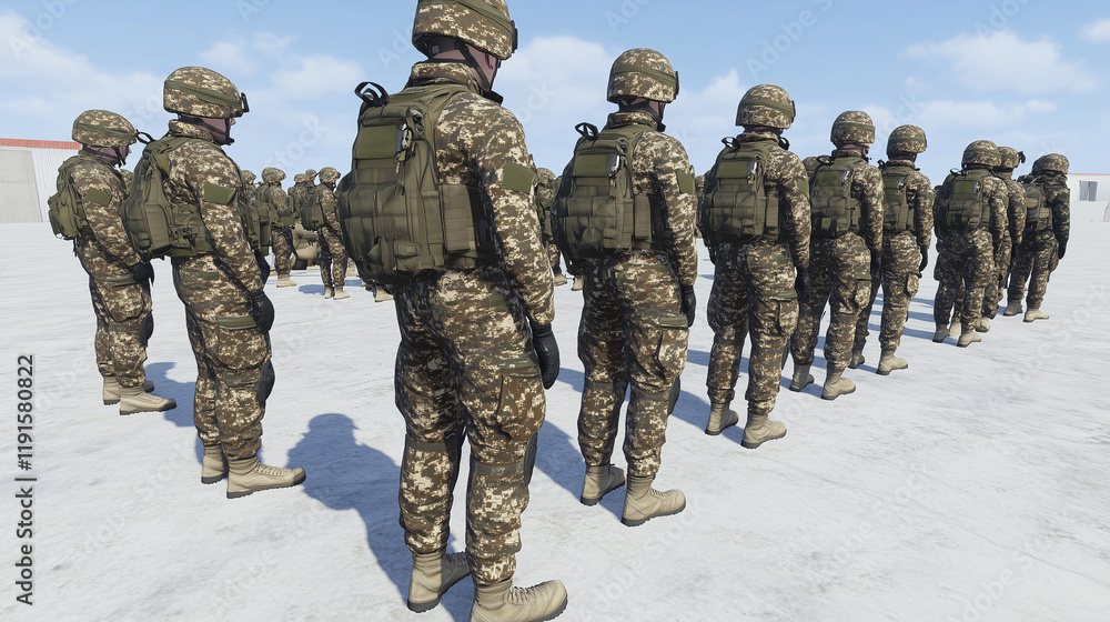Un grupo de jóvenes soldados sonrientes en uniforme, mostrando camaradería y orgullo. Un grupo de jóvenes soldados sonrientes en uniforme, mostrando camaradería y orgullo.
