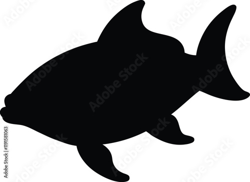 Asian carp line arts with white background. Vector illustration of a isolated silhouette of carp fish on white background.
