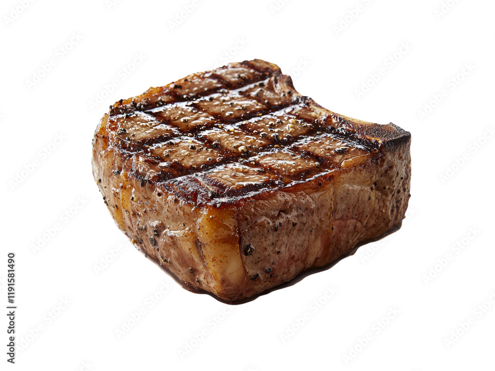Juicy Grilled Steak On White Background Isolated on transparent background Juicy Grilled Steak On White Background Isolated on transparent background