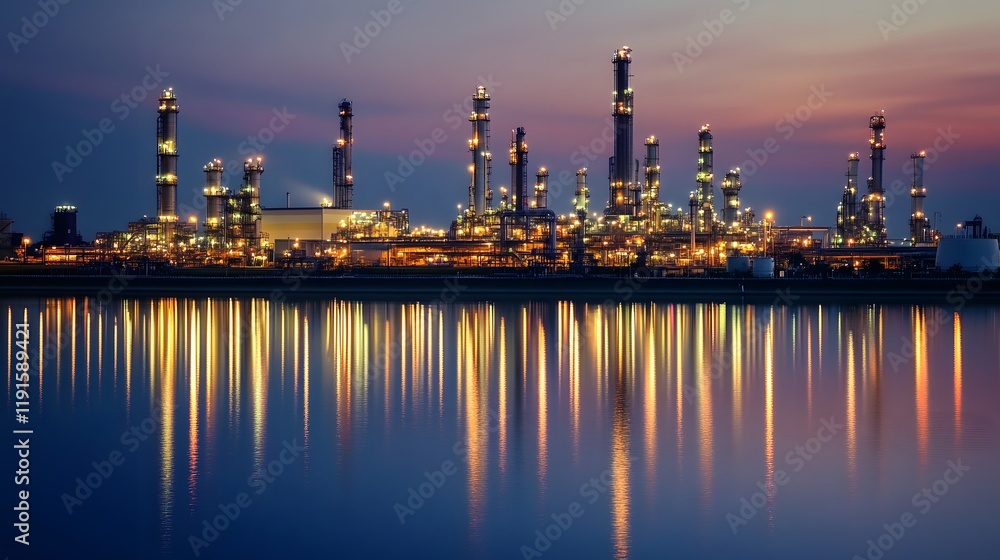 Industry 40 integrates oil refinery with double exposure concepts, emphasizing networking, data exchange, and modern technology to revolutionize world industrial landscape Industry 40 integrates oil refinery with double exposure concepts, emphasizing networking, data exchange, and modern technology to revolutionize world industrial landscape