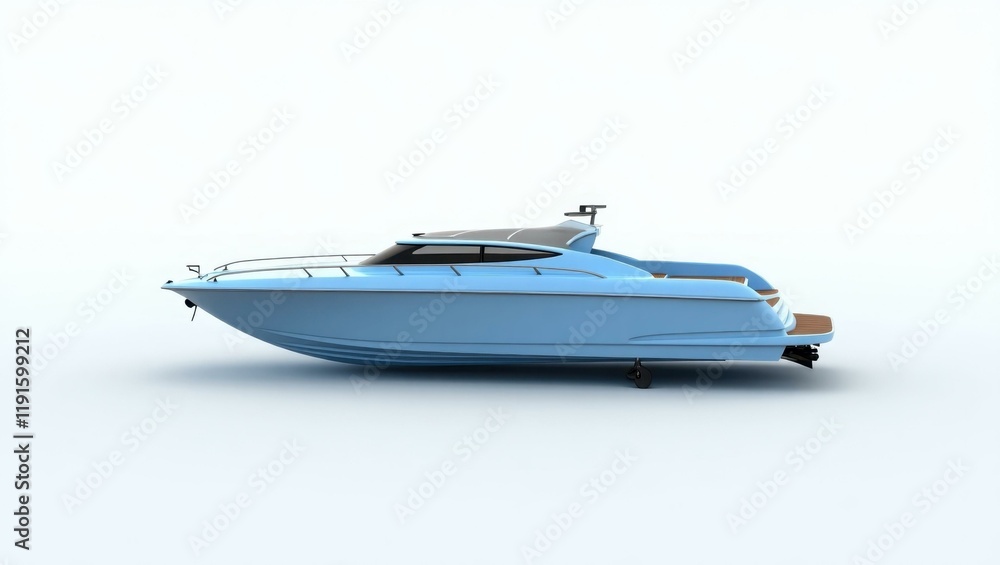 Ultramarine speedboat on right. Soft pink background. Copy space for text, 3D render AI Generated Designer Element Ultramarine speedboat on right. Soft pink background. Copy space for text, 3D render AI Generated Designer Element