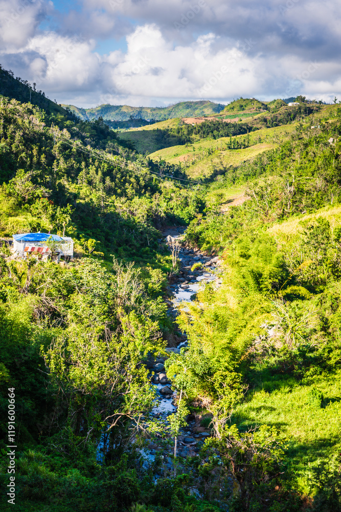 Obraz premium Central Mountains of Puerto Rico are known for small towns, food excursions, and lots of adventure.