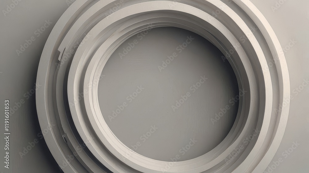 Clean and simple 3d render illustration. Abstract rings background for business presentation. Radial bright pattern concept. Modern surface texture.