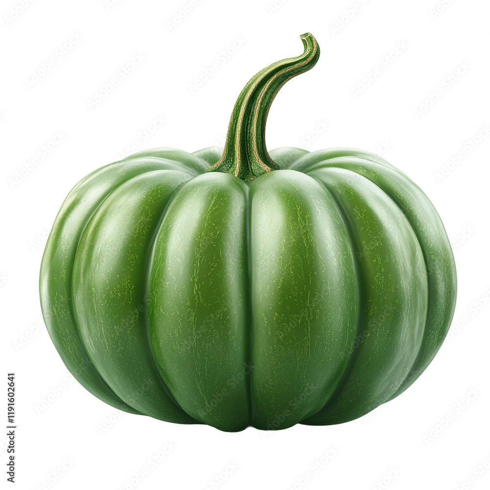 Fresh Green Pumpkin Ready for Autumn Culinary Creations Isolated on transparent background Fresh Green Pumpkin Ready for Autumn Culinary Creations Isolated on transparent background