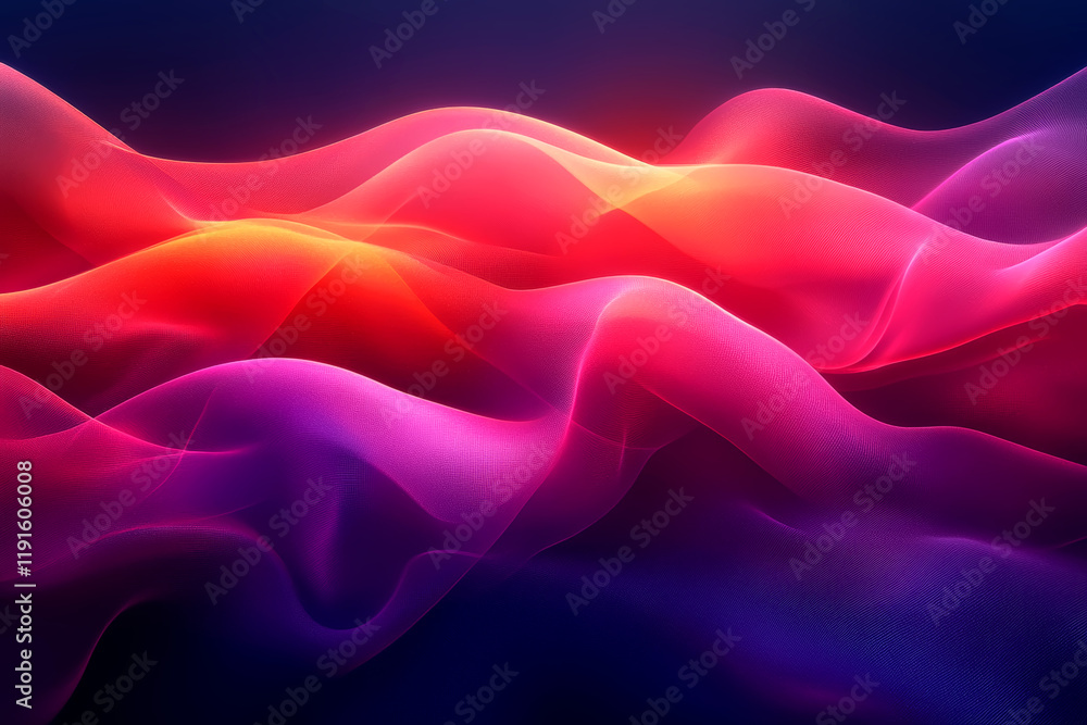 Obraz premium Vibrant flowing abstract waves in red and purple