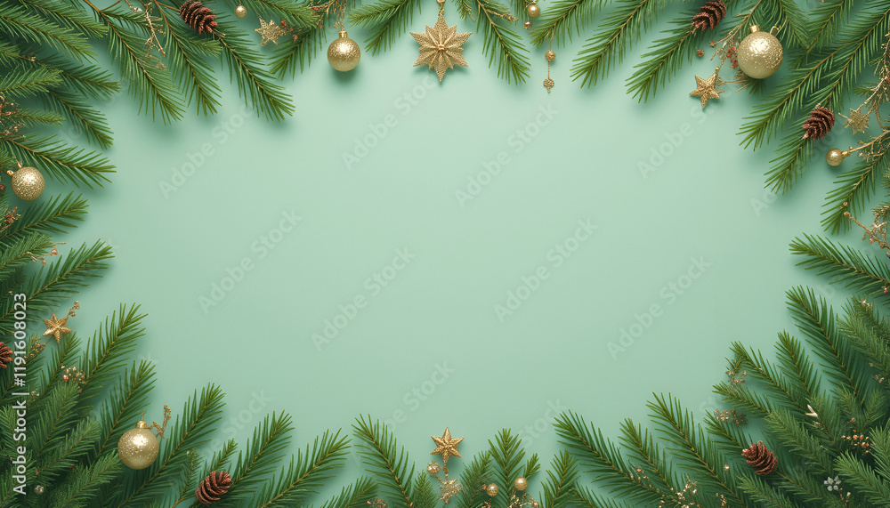 christmas frame with fir branches and cones christmas frame with fir branches and cones