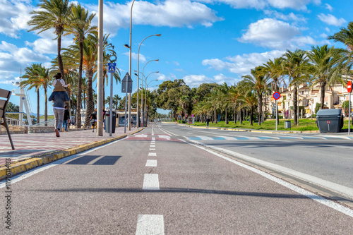 Wallpaper Mural VIEW AND WALKING ALONG Santiago Bernabéu Avenue, Santa Pola, SPAIN Torontodigital.ca