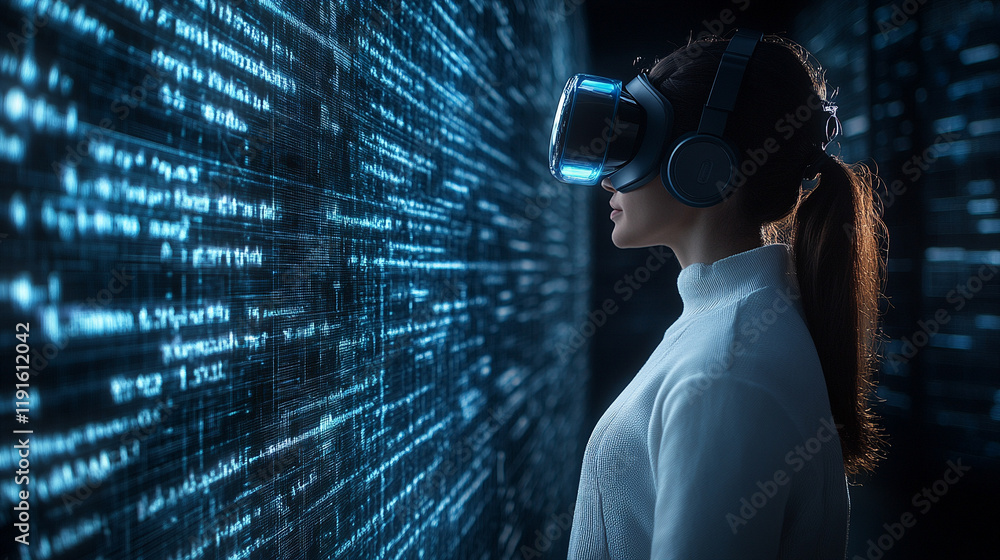 Futuristic woman engaging with virtual reality holographic display in a tech-driven environment with blurred chaos and blank caption space to the side
Futuristic woman engaging with virtual reality holographic display in a tech-driven environment with blurred chaos and blank caption space to the side