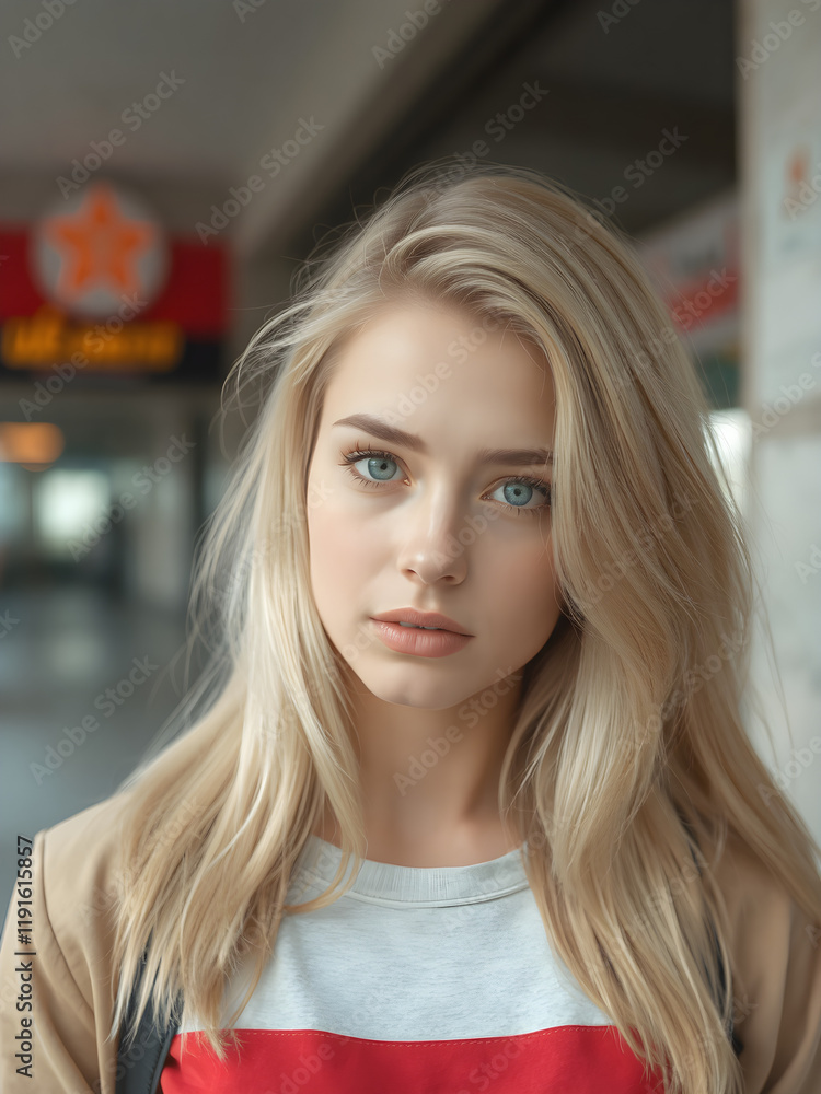 Outfit urbano y relajado en una joven rubia hermosa Outfit urbano y relajado en una joven rubia hermosa