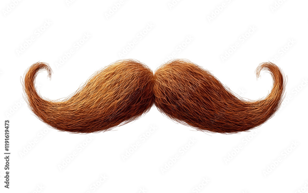 Whimsical Brown Mustache with Furry Texture Isolated on transparent background Whimsical Brown Mustache with Furry Texture Isolated on transparent background