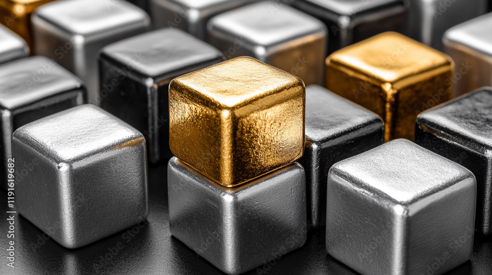 A soft blurred background featuring gold cubes, white, gold, and silver tones creates an abstract sense of chaos with a harmonious balance of light and texture.
A soft blurred background featuring gold cubes, white, gold, and silver tones creates an abstract sense of chaos with a harmonious balance of light and texture.