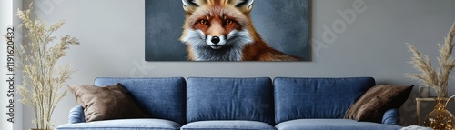 Elegant Fox Art for a Cozy Living Room photo