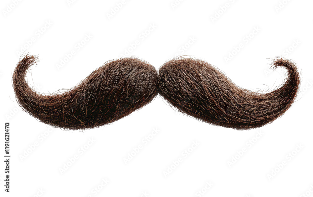 Stylish Curly Mustache on a White Background Isolated on transparent background Stylish Curly Mustache on a White Background Isolated on transparent background