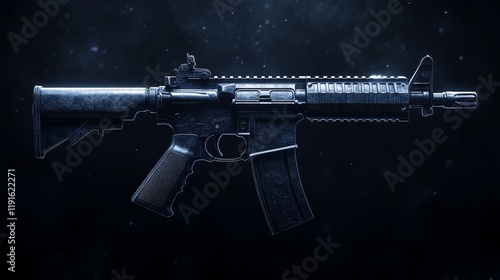 A cold, metallic looking gun with a black barrel