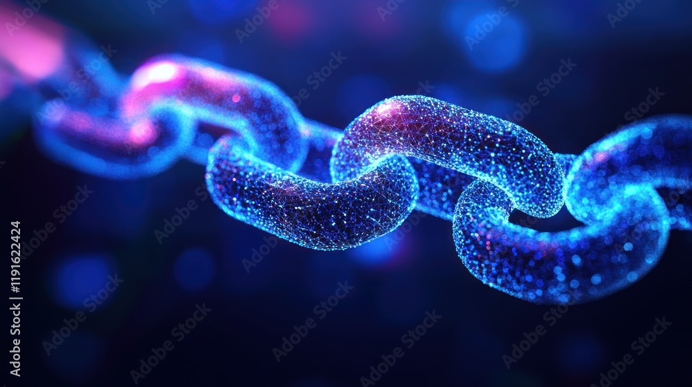 Abstract glowing chain link. Abstract glowing chain link.