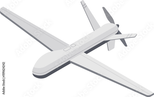 Modern unmanned aerial vehicle performing surveillance and reconnaissance operations, advanced combat drone technology for military applications
