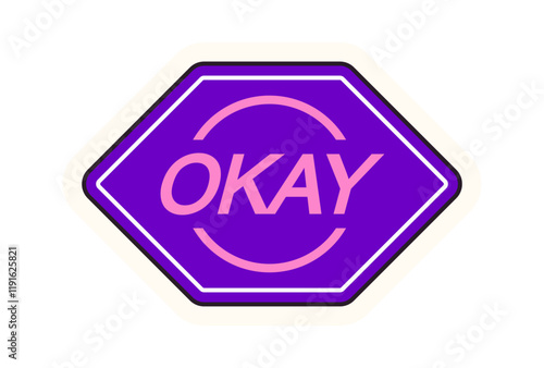 Okay hexagon pop art sticker