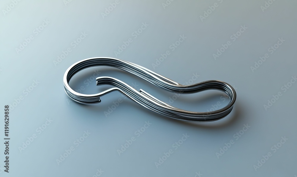 Obraz premium Metallic, wavy, layered, abstract form.