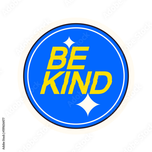 Be kind round shiny sticker