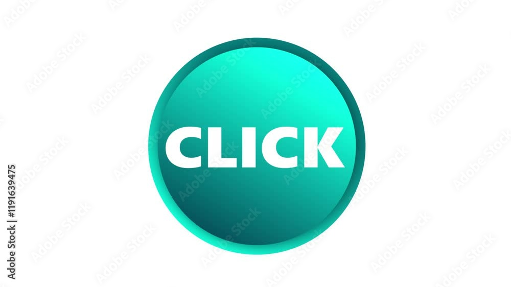 flat style Modern Simple click button digital icon appears animation on a white screen 4K, Web Action button click here. Clicking the logo, shopping, and business concept flat style Modern Simple click button digital icon appears animation on a white screen 4K, Web Action button click here. Clicking the logo, shopping, and business concept