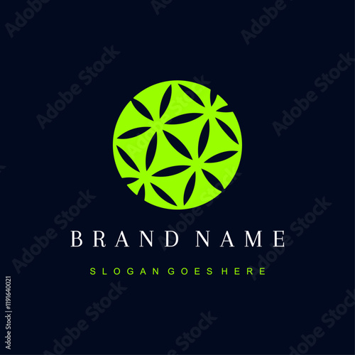 Organic Sphere: Abstract Round CBD Logo Design