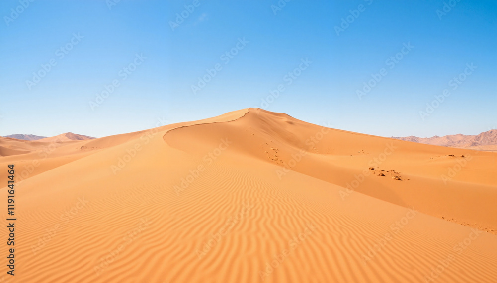 Desert sand dunes under clear blue sky Desert sand dunes under clear blue sky