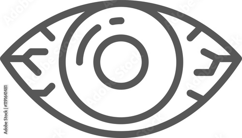 Simple yet impactful, a stylized eye icon symbolizes vision, observation, and awareness, conveying concepts of sight, attention, and perception