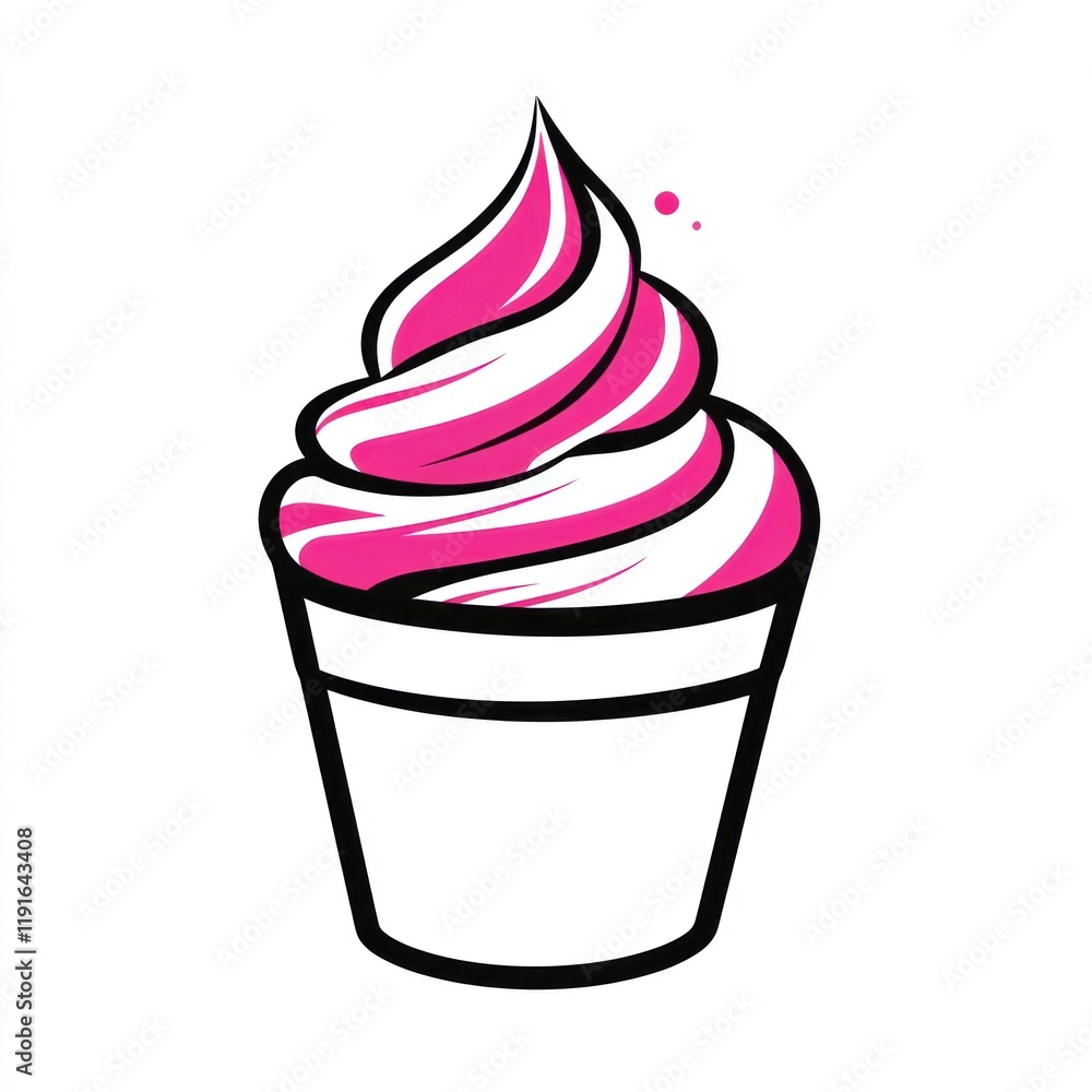 Pink swirl frozen yogurt cup dessert treat Pink swirl frozen yogurt cup dessert treat