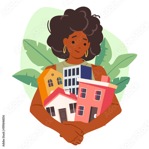 Woman professional real estate agent offering wide choice of house apartment to rent or buy